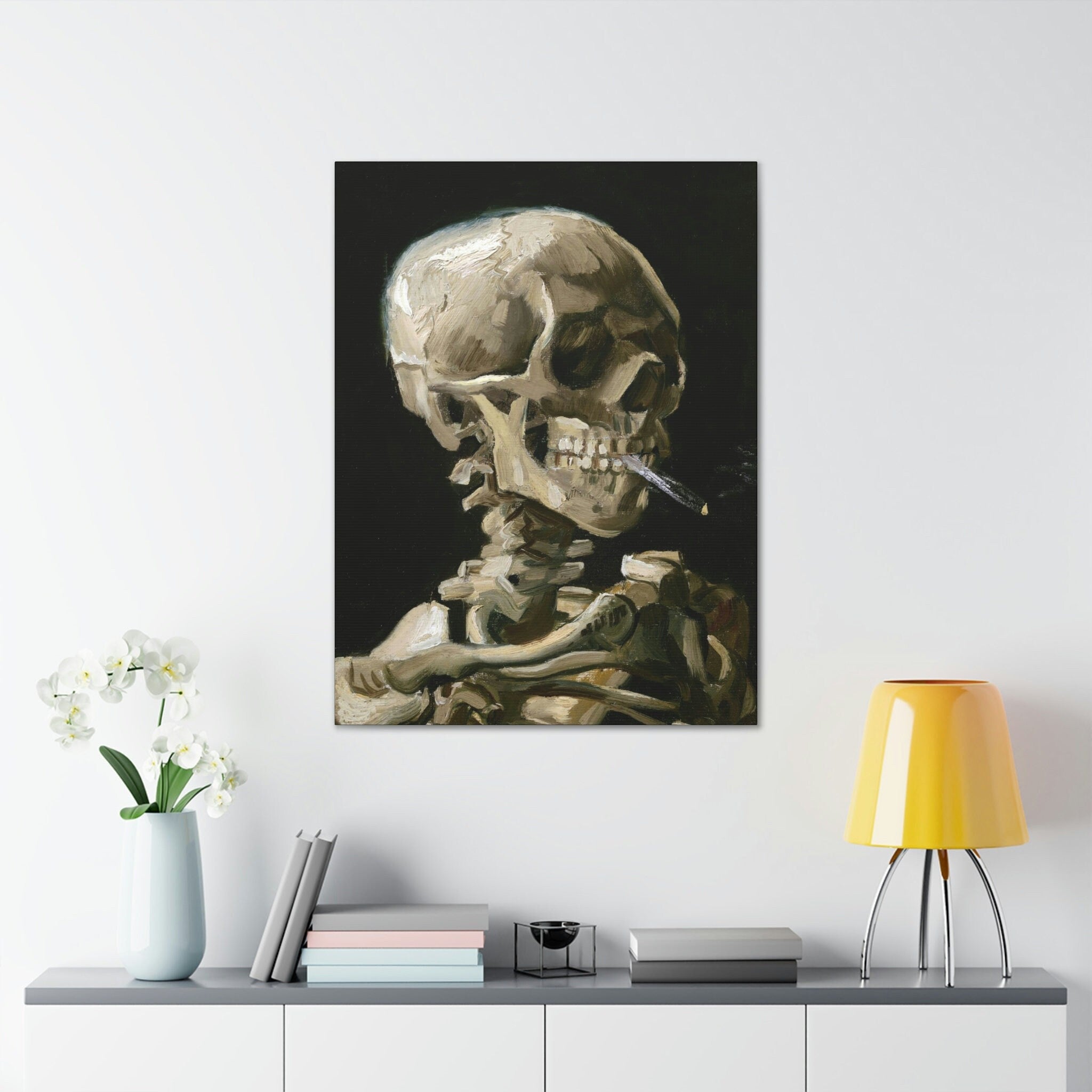 Vincent Van Gogh Iconic Skull of a Skeleton with Burning Cigarette - P